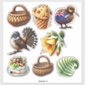 Neuseeland-Kiwiana-Set 5 Aufkleber (Blatt)