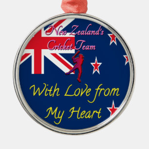 Neuseeland Kricket-Team: Liebe aus meinem Herzen K Silbernes Ornament