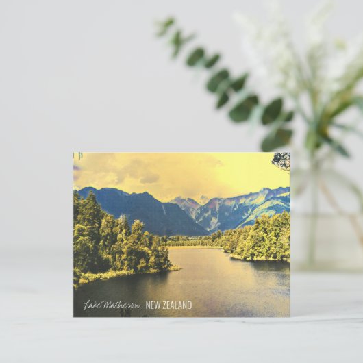 Neuseeland Lake Matheson South Island Postkarte (Stehend Vorderseite)