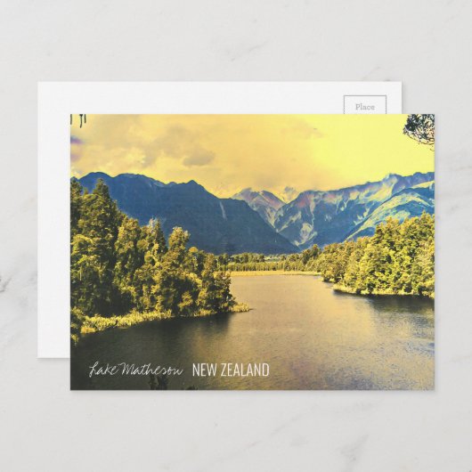 Neuseeland Lake Matheson South Island Postkarte (Vorne/Hinten)