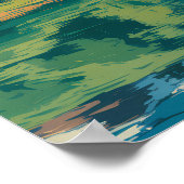 Neuseeland Landschaft Illustration Reise Kunst Poster (Ecke)