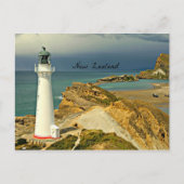 Neuseeland Landschaft mit Leuchtturm Postkarte (Vorderseite)