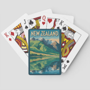 Neuseeland Landschaftsillustration Reise Kunst Spielkarten