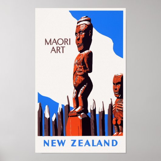 Neuseeland Maori Art Vintage Poster wiederhergeste (Vorne)