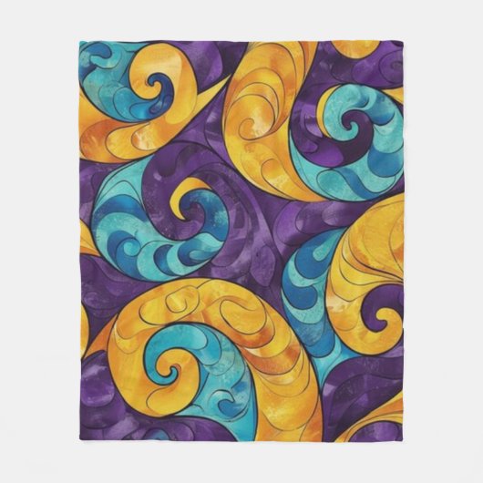 Neuseeland Māori Paua Pattern Fleecedecke (Vorderseite)
