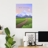 Neuseeland Minimal Reiseplakat Poster (Heimbüro)