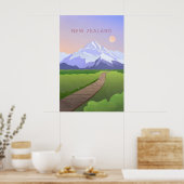 Neuseeland Minimal Reiseplakat Poster (Küche)