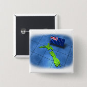 Neuseeland mit seiner eigenen Flagge Button (Vorne & Hinten)