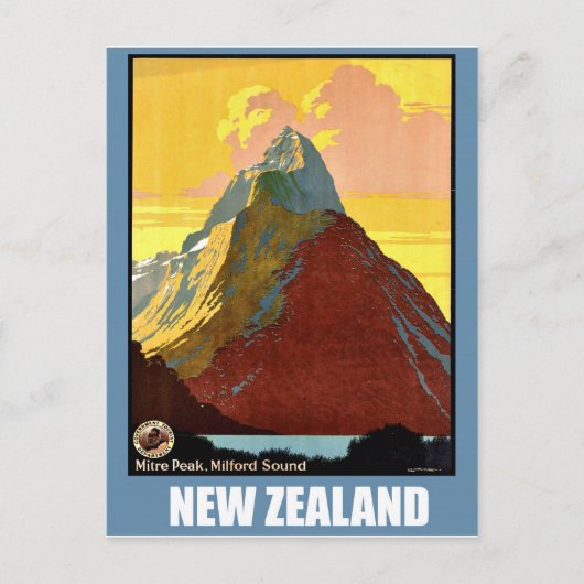 Neuseeland, Miter Peak, Berg Postkarte (Vorderseite)