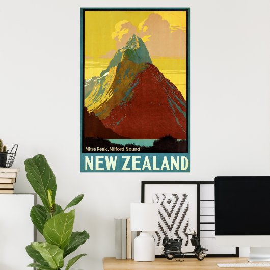 Neuseeland ~ Miter Peak Leinwand. Poster (Heimbüro)