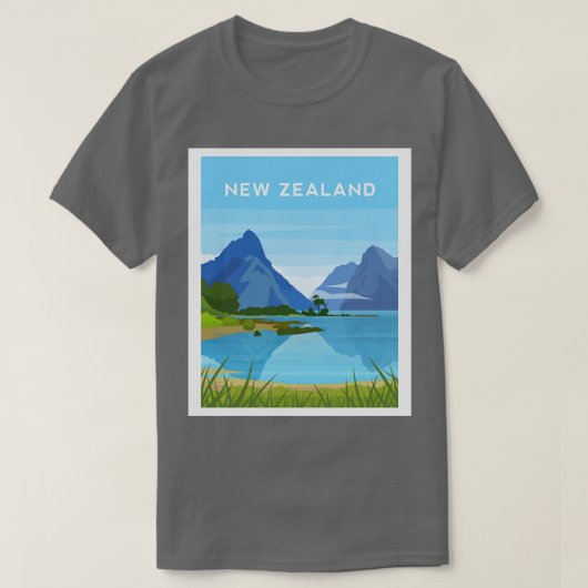 Neuseeland Miter Peak Milford Sound T-Shirt (Design vorne)