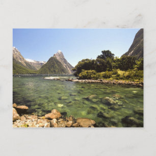 Neuseeland, Mitre Peak, & Bowen River mündend Postkarte