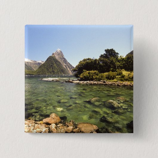 Neuseeland, Mitre Peak und Bowen River mündend Button (Vorderseite)