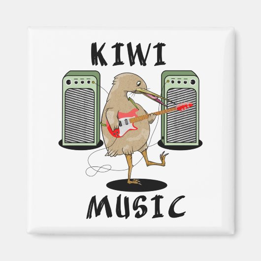 Neuseeland Music Kiwi Gitarre spielen Magnet (Vorne)