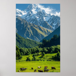 Neuseeland Naturlandschaft: Fernsicht Poster
