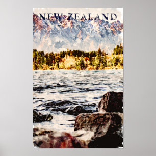 Neuseeland Naturschutzreise Poster