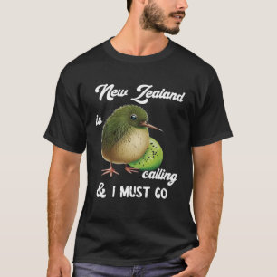 Neuseeland nennt Kiwi Bird Wildlife Frucht und T-Shirt