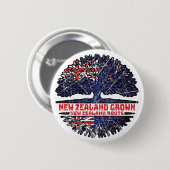 Neuseeland - Neuseeländischer Kiwi Tree Roots Flag Button (Vorne & Hinten)