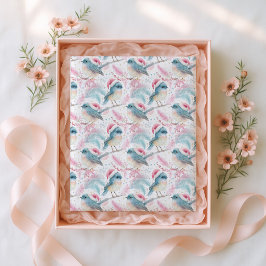 Neuseeland North Island Robin Pattern Weihnachten Seidenpapier