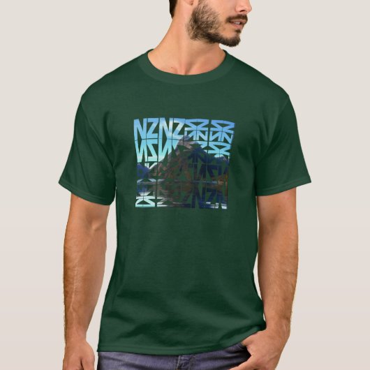Neuseeland NZ Miter Peak Puzzle Design T-Shirt (Vorderseite)