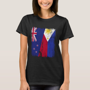 Neuseeland Philippinen Halbflagge Neuseeland Fili T-Shirt