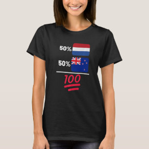 Neuseeland Plus Niederlande Mix Heritage Flag T-Shirt