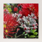 Neuseeland Pohutukawa Tree Red Blooming Blume Puzzle (Vertikal)