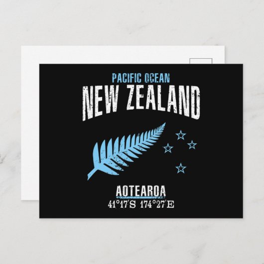 Neuseeland Postkarte (Vorne/Hinten)