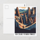 Neuseeland Putangirua PinnaclesReise Postkarte (Vorne/Hinten)