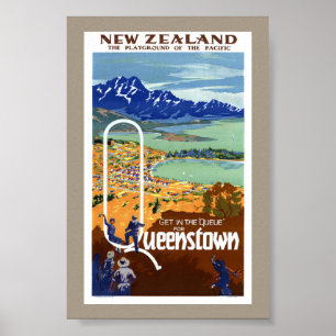 Neuseeland Queenstown Vintage-Reiseposter Poster