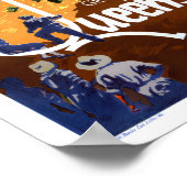 Neuseeland Queenstown Vintage Travel Poster (Ecke)