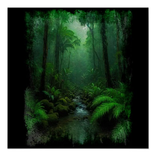 Neuseeland Rainforest Poster (Vorderseite)