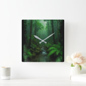 Neuseeland Rainforest Quadratische Wanduhr (Zuhause)