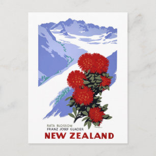 Neuseeland Rata Blossom Vintage Travel Poster Postkarte