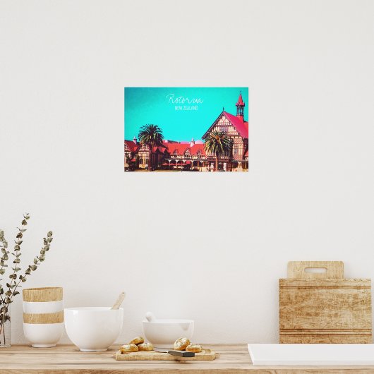 Neuseeland reisen Rotorua Museum Poster (Küche)