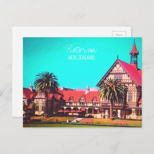 Neuseeland reisen Rotorua Museum Postkarte (Vorne/Hinten)