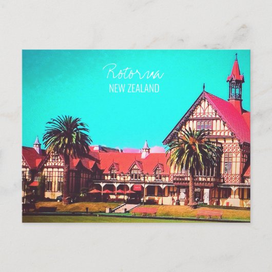 Neuseeland reisen Rotorua Museum Postkarte (Vorderseite)