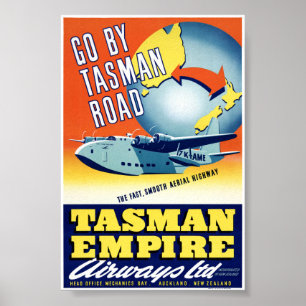 Neuseeland - Reisen Sie auf der Tasman Road - Vint Poster