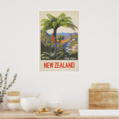 Neuseeland Reiseplakat Baumfarn Kunst Marcus Poster (Küche)