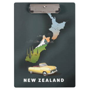 Neuseeland-Reiseposter Klemmbrett