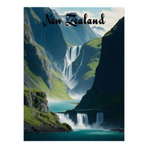 Neuseeland-Reiseposter Poster