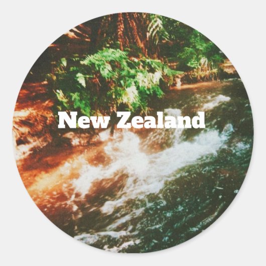Neuseeland-Reiseposter Runder Aufkleber (Vorderseite)