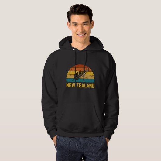 Neuseeland Retro Hoodie (Vorne ganz)