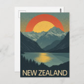Neuseeland Retro Postkarte (Vorne/Hinten)