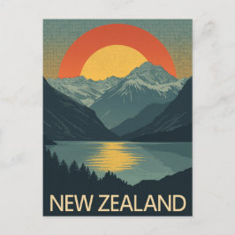 Neuseeland Retro Postkarte