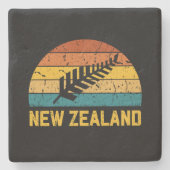 Neuseeland Retro Steinuntersetzer (Vorderseite)