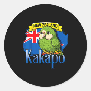 Neuseeland rettet den Kakapo niedlichen süßen Voge Runder Aufkleber