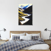 Neuseeland River Valley - Canvas Print Leinwanddruck (Insitu (Schlafzimmer))