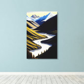 Neuseeland River Valley - Canvas Print Leinwanddruck (Insitu (Holzboden))