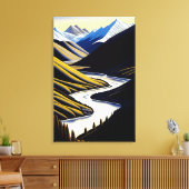 Neuseeland River Valley - Canvas Print Leinwanddruck (Insitu (Wohnzimmer))